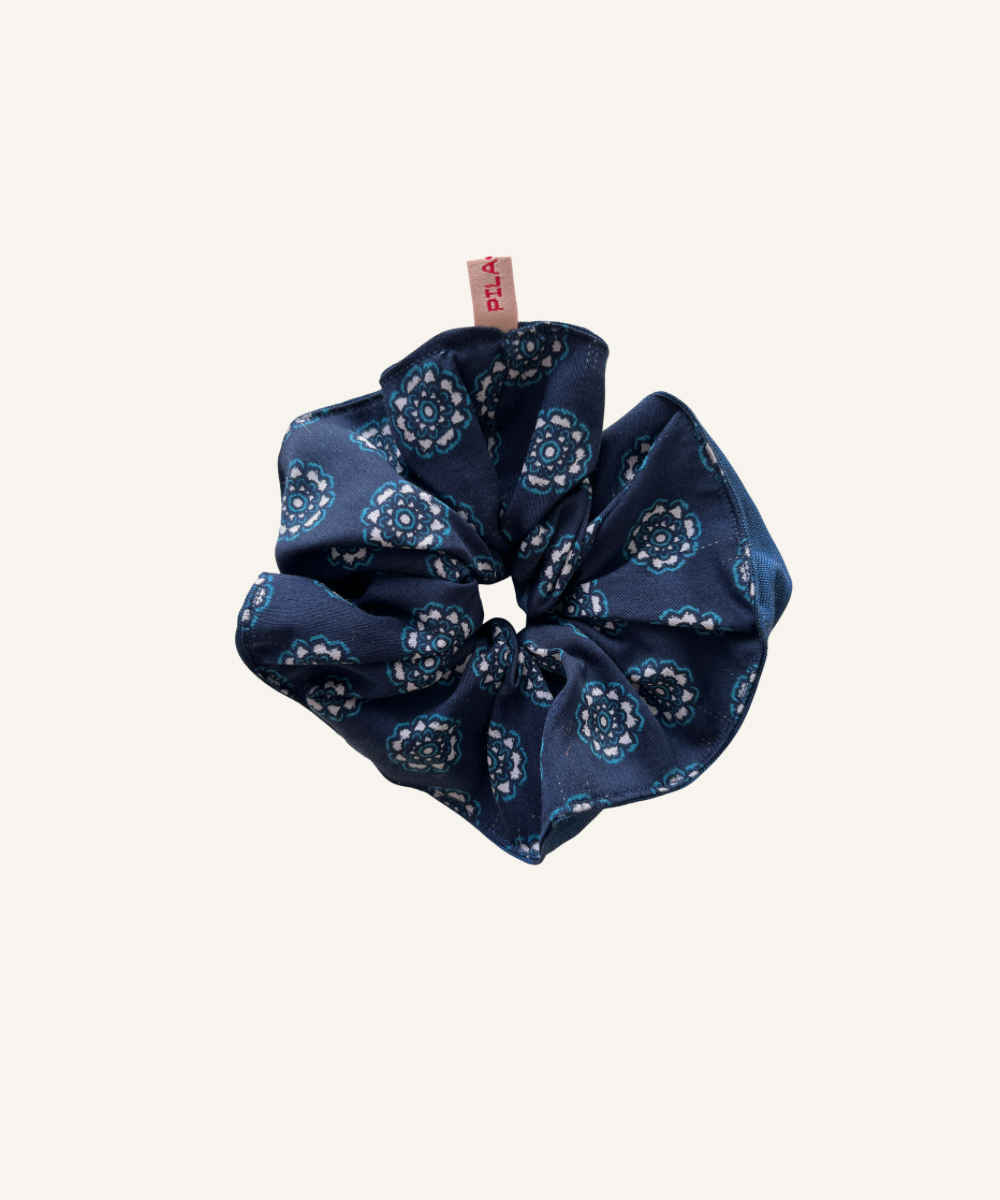 Chouchou L - Bleu Fleuri et bleu saphir Pila.Pépa